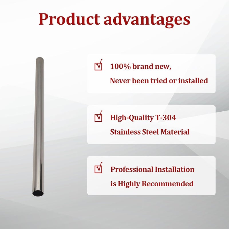 BIGREAT OD 3'' Inch 48 Inch Length Straight DIY Custom Mandrel Exhaust Pipe Tube Pipe,Industrial Pipes,T304 Stainless Steel,Universal Fit,3''(76MM) OD Mandrel Straight Pipe-1PC - Image 5